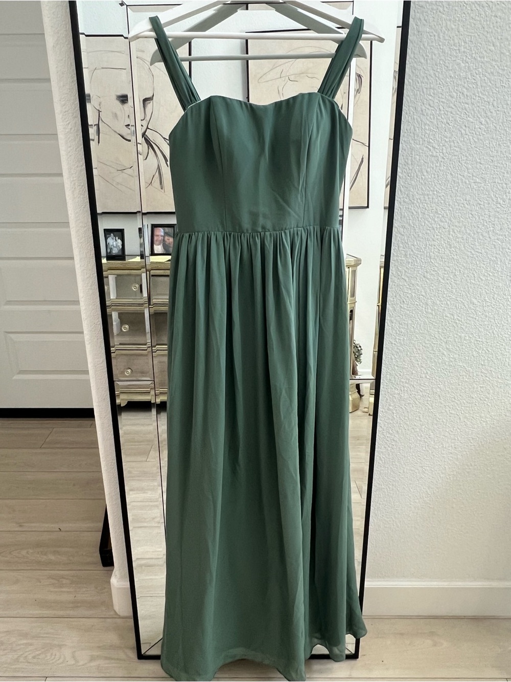 Azazie Forest Green Sleeveless Maxi Dress